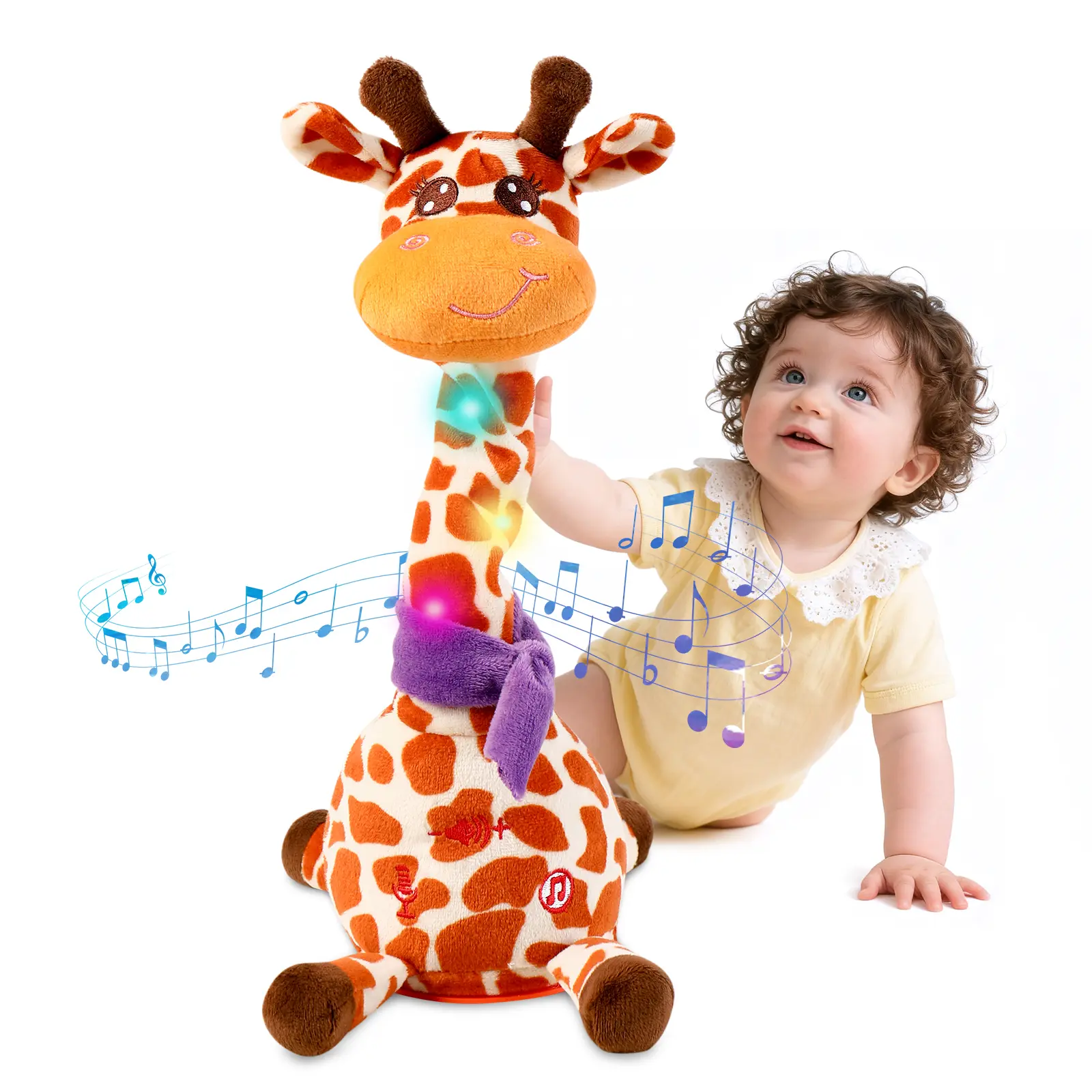 MIAODAM Dancing Giraffe Toy Stuffed Animal Toddlers Gifts for Montessori Toys Baby Toys Singing Song Toddlers Toy Repeats What You Say Glowing Musical Toy for Baby Birthday Gift Groovy Giraffe Toy DealsForYouDays