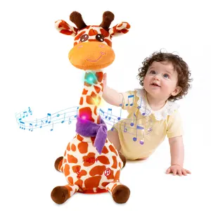 MIAODAM Dancing Giraffe Toy Stuffed Animal Toddlers Gifts for Montessori Toys Baby Toys Singing Song Toddlers Toy Repeats What You Say Glowing Musical Toy for Baby Birthday Gift Groovy Giraffe Toy DealsForYouDays