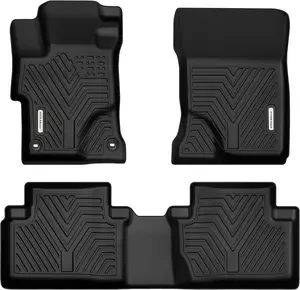 YITAMOTOR Floor Mats Compatible with 2012-2015 Honda Civic, Black All-Weather Custom Fit Front 1st & 2nd Row Floor Liner Set