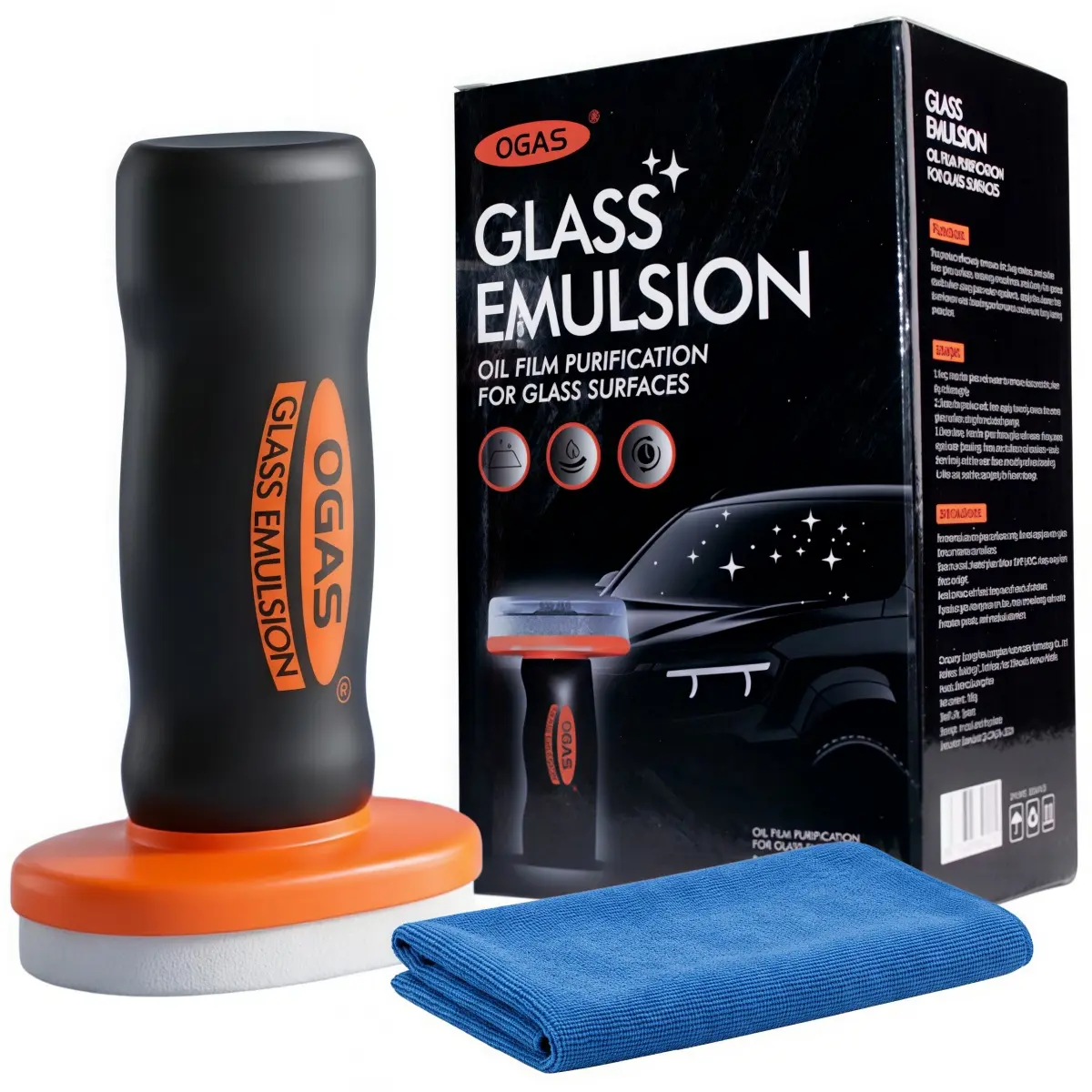 100ml 100g Car Windshield Cleaner Set with Built-in Roller Brush - Gentle & Non-Abrasive Glass Oil Film Remover, Anti-Fog Emulsion, 20*20cm, No Water Stains, Enhanced Visibility for Auto Use