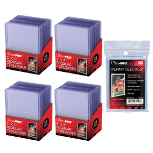 Ultra Pro Top Loader 3x4 Pack of 25 x4 Plus Penny Sleeves Pack of 100