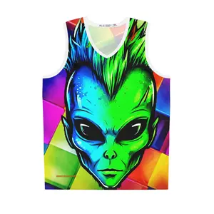 Vibrant Alien Basketball Jersey, Colorful Sportswear, Unique Jersey, Gift for Sports Lovers, Alien Theme Apparel