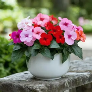 100+ 100seeds.mixed Color Impatiens Seeds Shade Loving Annuals for Lush Blooms All Summer