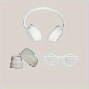 3pcs, 3pcs Set Fashion Combination: Standable Shoes + Trendy Headphones + Fashion Glasses, La-bubu Essentials, Doll Accessories, Playful Design, Durable Plastic, Doll Accessories Set, for Outdoor