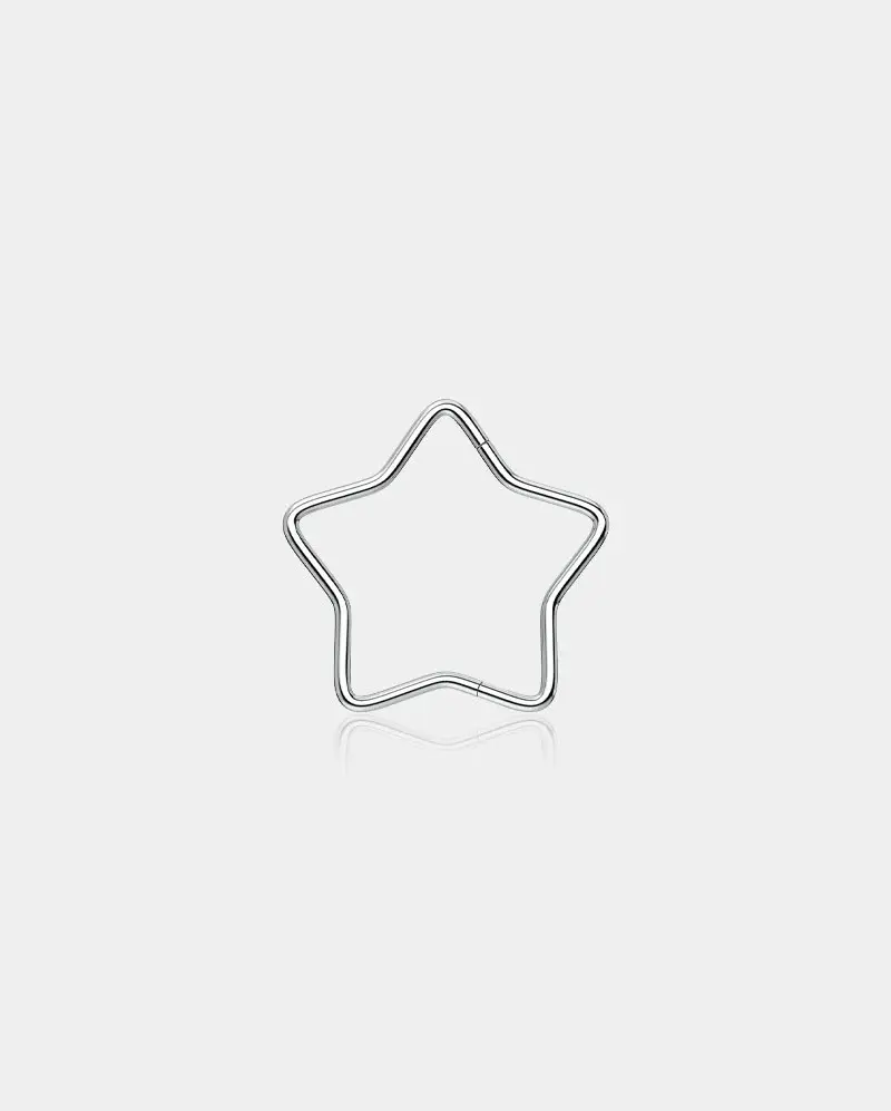 Titanium Star Hinged Segment Nose Ring