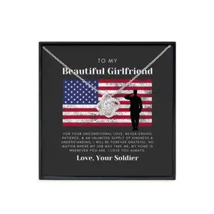 Girlfriend Necklace, Army Girlfriend Gift, Romantic Sentimental Gift For Girlfriend From Boyfriend Love Knot Necklace, Friendship necklace, matching sets, BFF gifts, meaningful jewelry, best friend forever