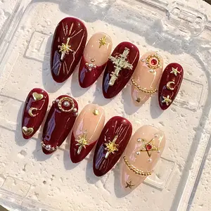 NailPhoria VELVET QUEEN - Handmade Press-On Nails | Reusable, Salon-Quality, Long-Lasting, Glossy Design