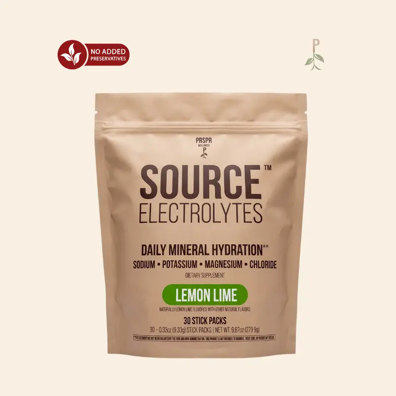 Source Electrolytes Mix Daily Mineral Hydration Dietary Nutrition Supplement - Vitamin C-Infused, Magnesium Complex & Mineral Blend for Muscle Support, Body Hydration, Sports Nutrition; General Wellness & Healthcare Supplement