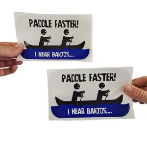 Paddle Faster I Hear Banjos Deliverance Funny Decal for Boat Kayak Truck Car Window Bumper Vinyl Graphic Joke Gift