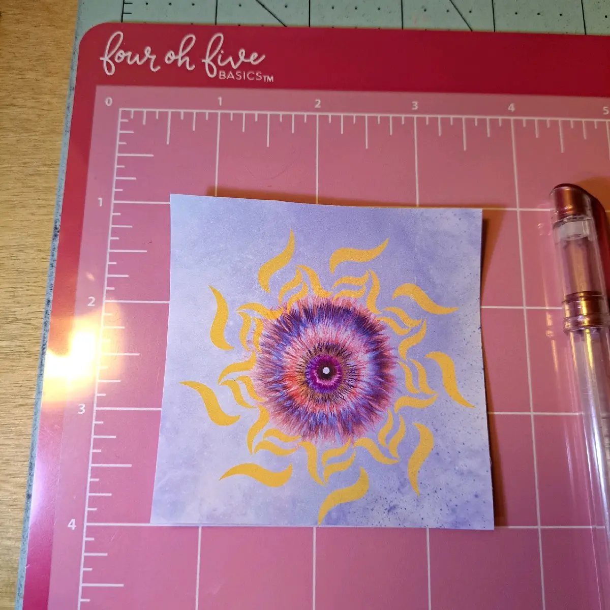 Sun Flower laminated sticker, SamAcidity, waterproof Sun Flower Sticker, original abstract sun Sticker design by SamAcidity, multiple sizes