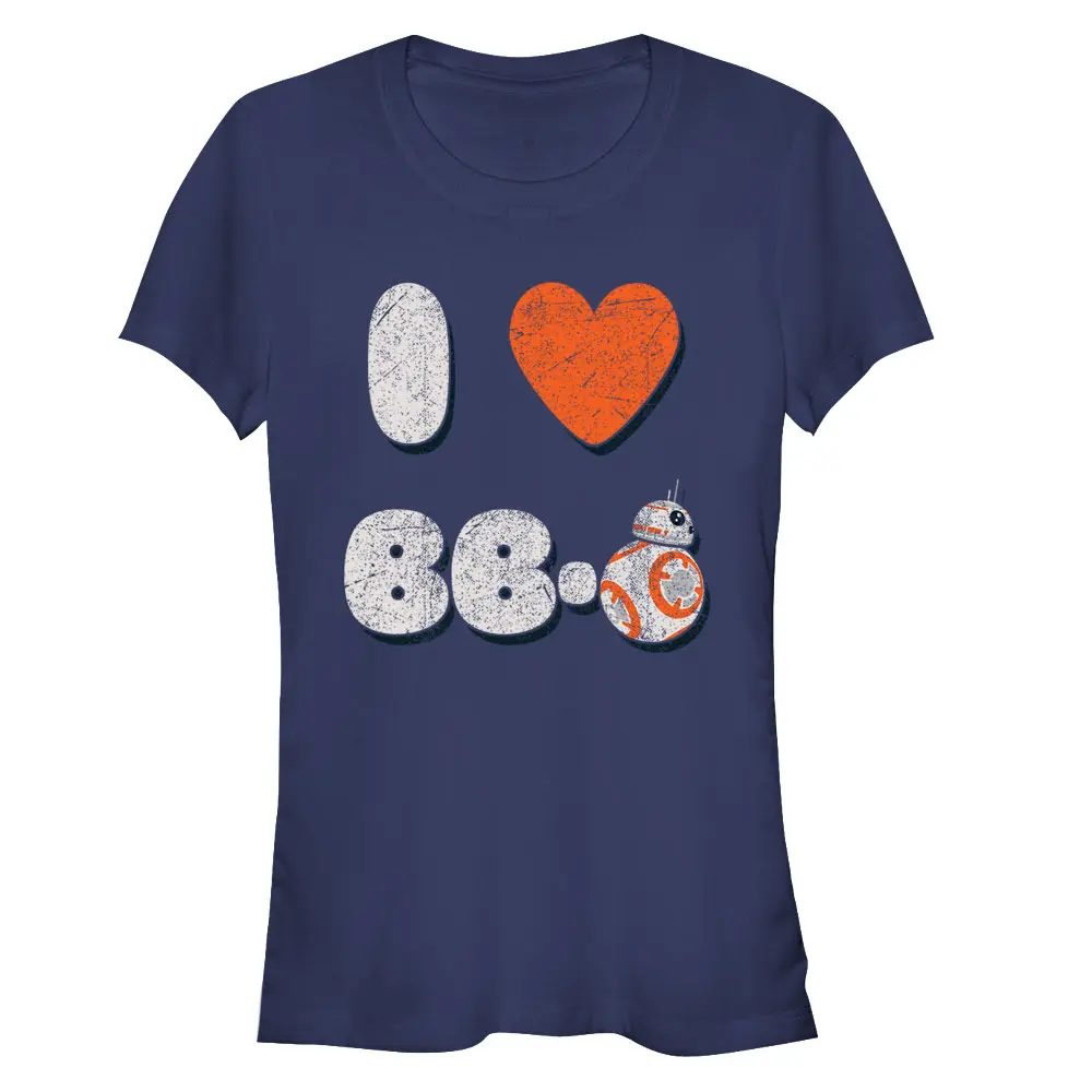 Juniors Womens Star Wars The Force Awakens I Love BB-8 T-Shirt