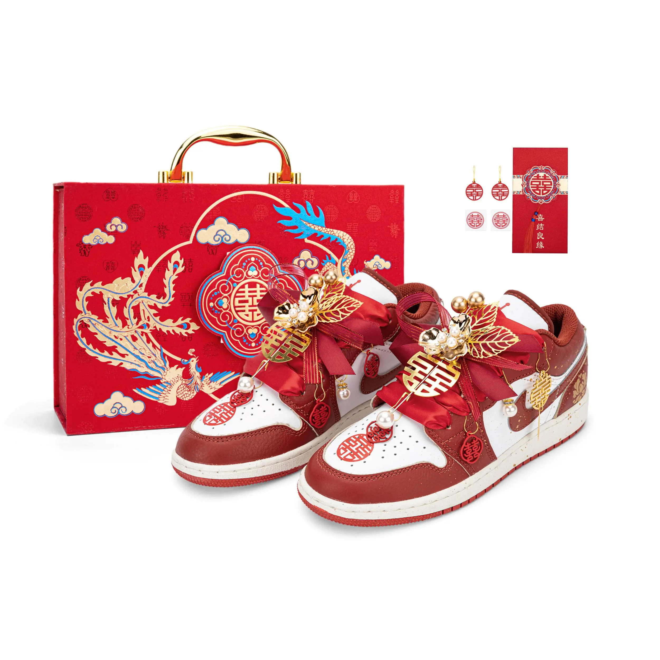 Jordan Air Jordan 1 Custom Low-Top Retro Basketball Shoes with Hand-Painted Peony and Splatter Design for Wedding and New Chinese Style Trending Shoes, House White Official Shoes to Get / Maison Mihara Women