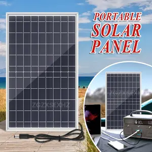 Portable Solar Panel with Controller, 1 Set 10W Solar Panel Charger, Outdoor Solar Panel Kit for Mobile Power, Camping, Hiking, Car, Boat, Phone, Monitoring