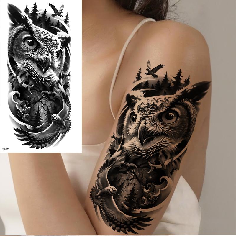 8 Pcs Jesus Cross Temporary Tattoo Stickers, Waterproof Eagle Jesus Eye Prayer Hand Rose Design, Unisex Adult Leg Arm Fake Sleeve Tattoos, Body Fake Tattoos