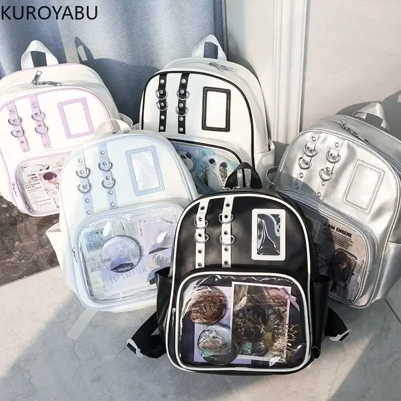 Japan Backpack Women Kawaii Y2k Bag Sweet Transparent Rucksack Personality Display Knapsack Lolita Shoulder Bags Mochilas Mujer