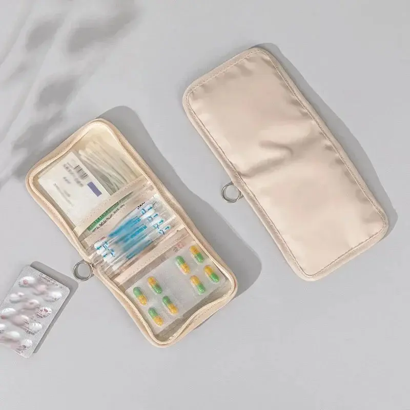 Mini Medical Kit Portable Foldable Large Opening Zipper First Aid Set Outdoor Travel Essential Storage Bag, Emergency Survival Kit, Emergency Home Supplies, Emergency Supplies Organizer, Emergency Gear, Portable Emergency Equipment