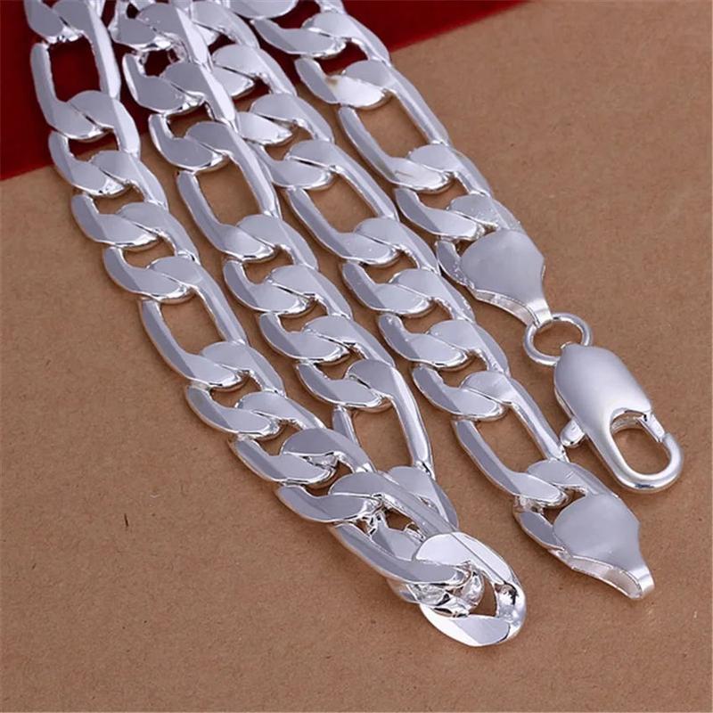 LeCalla Sterling Silver Men's ID Bracelet - Italian Cable Chain With Bar (7.5-9 Inch) - View #14