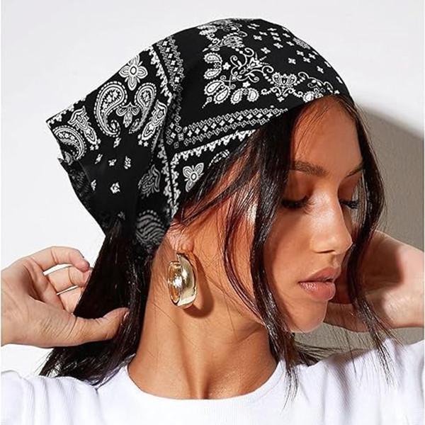 3PCS/Set Chic Style Floral Printed Elastic Hair Scarf Headband Chiffon Head Kerchief Headband Flower Hair Scarves Hair Clips Hair Bandanas Decoration