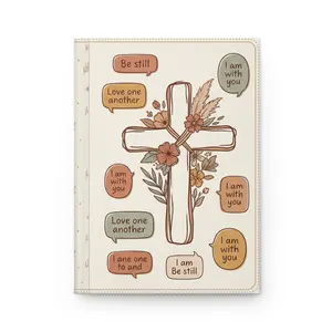 Jesus Floral Cross with Scripture Quotes Hardcover Journal