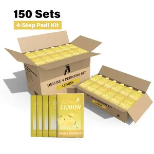 150 Sets Scented Foot Spa Kit | 4-Step Pedicure Routine (Soak, Scrub, Mask, Butter) | Bulk Set for Women, Home, Salon | USA Stock