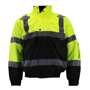 High Visibility Black Safety Bomber Jacket with Quilted Insulation (TRUE TO SIZE)