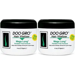 DOO GRO Hair Vitalizer Mega Long Growth Stimulating Oil, 4 oz | Infused with Vitamins A, D, E, and Natural Oils for Thicker, Longer Hair (2 Pack)