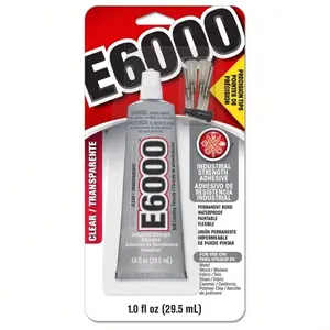 1.0 Fl Oz Glue With Precision Tips - E6000:-Resistant Adhesive, Dries, Shoes & Art Projects