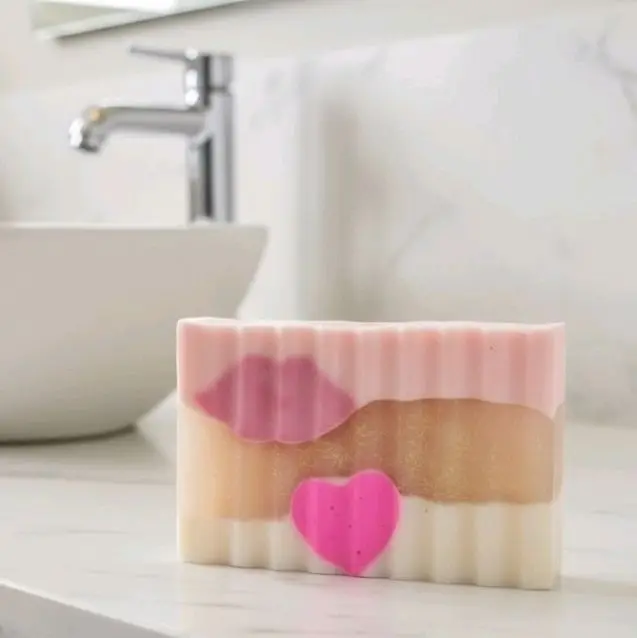 Pink Mimosa All Natural Goat Milk & Shea Butter Bar Soap, Handmade Body Care Cleanser. Gentle Hydrating 5 oz Daily Use Soap Bar, Bar Soaps
