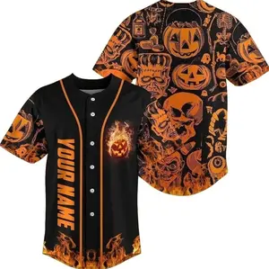 Personalized Halloween Baseball Jersey, Baseball Jersey Shirt, Outdoor Sports, Sport Shirt, Dynamic And Comfortable