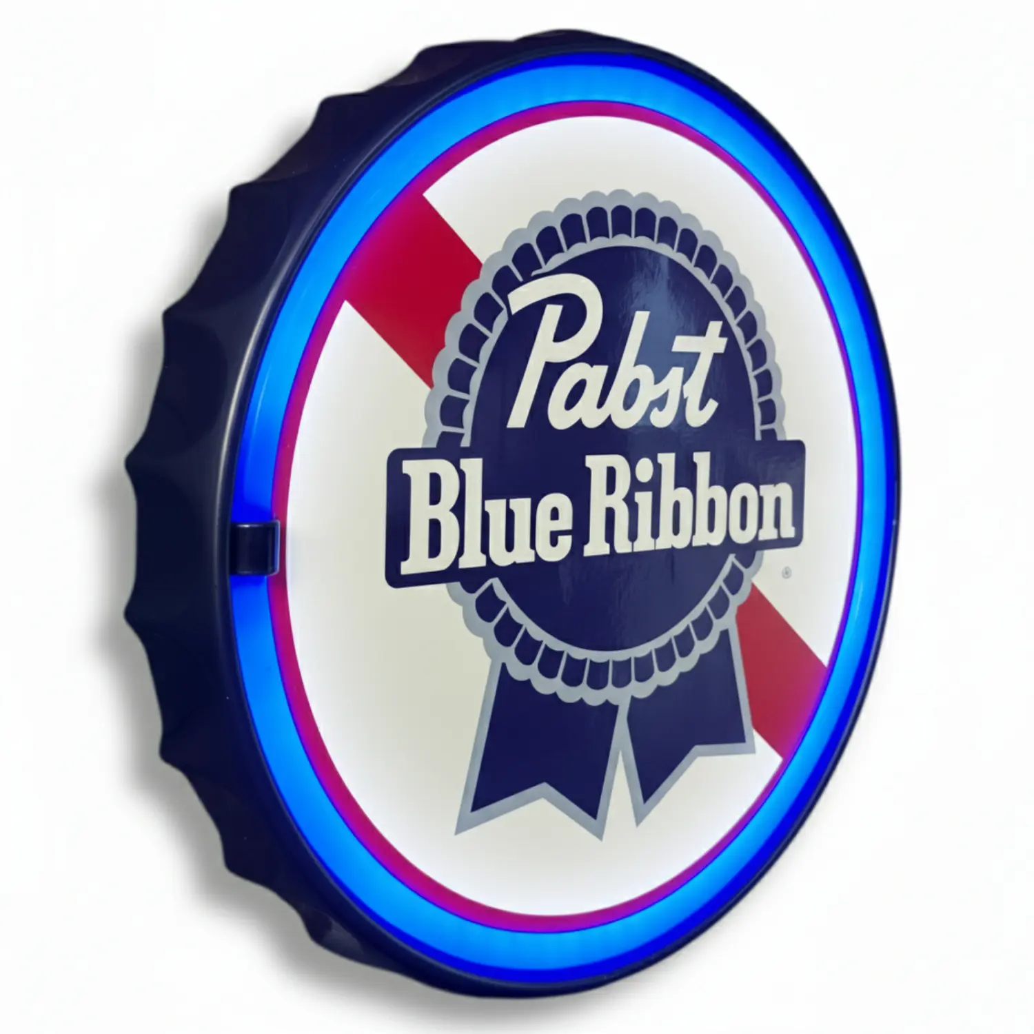 Pabst Blue Ribbon 12in LED Neon-Style Rope Light Sign - Decorative Neon Sign, Indoor Decorative Light, Wall Mounted, Bright Glow, Open Tray, Dual Power Options, Man Cave Bar Wall Decor