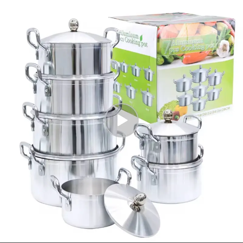 7-Piece Thick Aluminum Kitchen Soup Pot Set 7-Piece Thick Aluminum Kitchen Soup Pot Set