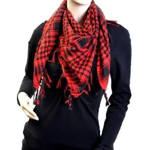 12 PACK Black And Red Arab Shemagh Houndstooth Scarf 12 PK WS2080D