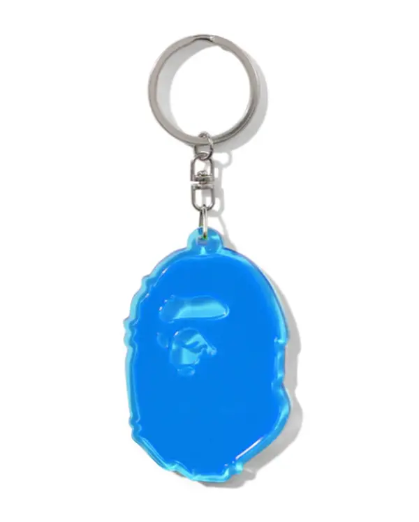 Bape Ape Head Reflective Keychain Blue