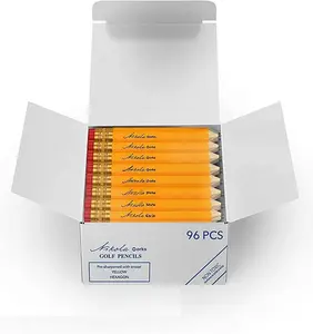 Mini Golf Pencils With Erasers - 96 Count - Classic Pre-Sharpened #2 HB  Pew Pencils Standard Hex Shaped Bulk Pack