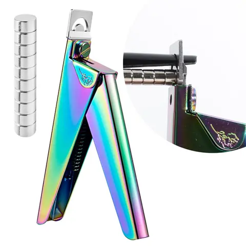 Adjustable Nail Clipper for Acrylic Nails (11pcs/set), Including Stainless Steel Nail Cutter & 10pcs Magnets Sizers, Nail Trimmer for Artificial Fake Nails, Christmas Gift, Nail Nippers, Nail Tech Supplies