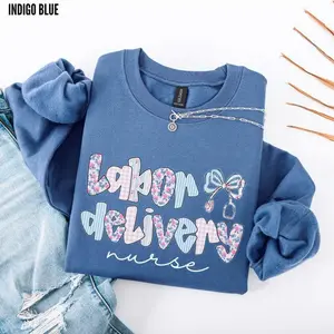 Coquette Labor & Delivery Nurse Sweatshirt, 2026 L&D Nurse Gift, New Motherhood Nursing Pullover, Cute Midwife Apparel