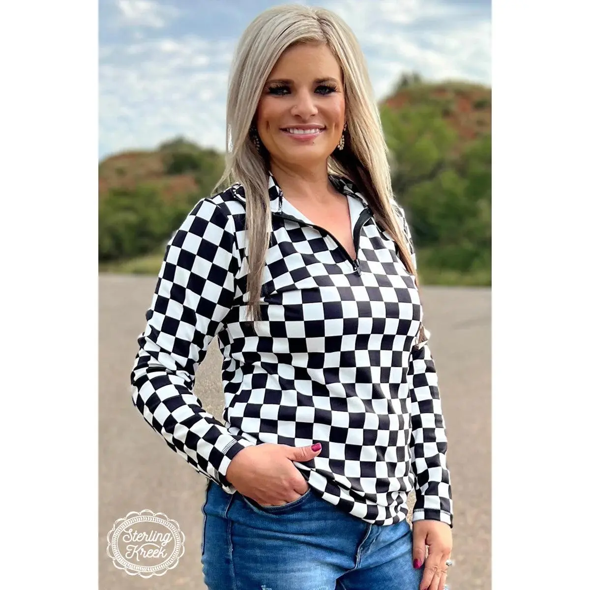 Round the Track Pullover-Checkered Round the Track Pullover-Checkered