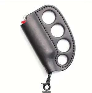 Vintage Leather Lighter Case, Creative Lighter Sleeve Holder Cover With Portable Chain, Gifts Lighter Pouch for BIC J6 Series Lighter