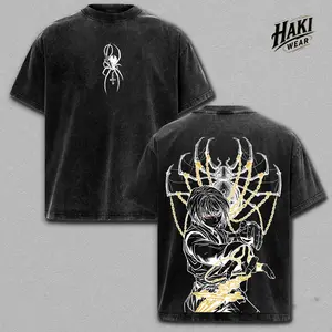 Limited Edition Kurapika T-Shirt – Hunter x Hunter Vintage Washed Oversized Graphic Tee, Anime Streetwear Casual, Heavy Cotton Unisex Top, Gift for HXH Fans