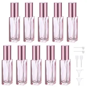 10ML Refillable Perfume Bottle, 10 Packs Fine Mist Atomizer Sprayer, Empty Glass Spray Bottle Mini Portable Travel Atomizer for Toiletries,  Scent Pump Dispenser