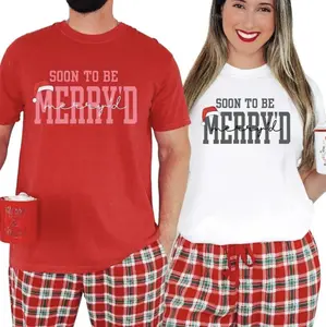 Soon to Be Merry'd Couple Christmas Shirts, Matching Engaged Holiday Sweatshirt, Cute Married Xmas Outfit, Christmas Couple Matching Shirt, Engagement Gift Tops