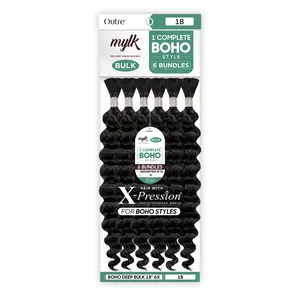 Outre Remi Human Hair Braids Mylk Boho Deep Bulk 18" 6X