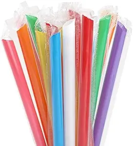 100 Pcs Jumbo Smoothie Straws Boba Straws (0.43" Diameter and 9.45" long)
