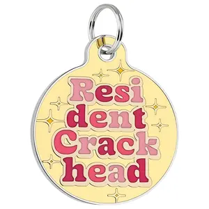 Resident Crackhead - Pet ID Tag - Personalized Engraved Dog Tag