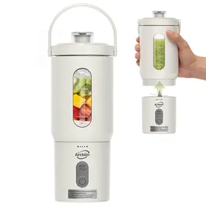 Portable Blender for Shakes and Smoothies, 17oz Personal Blender with Detachable To-Go Cup & Carry Handle, USB-C Rechargeable Mini Juicer, Auto-Shutoff, BPA Free, Dishwasher Safe, White