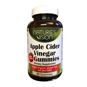 Nature's Vision Apple Cider Vinegar Gummies - Vegan, Gluten Free, Organic & non-GMO (60 Gummies)