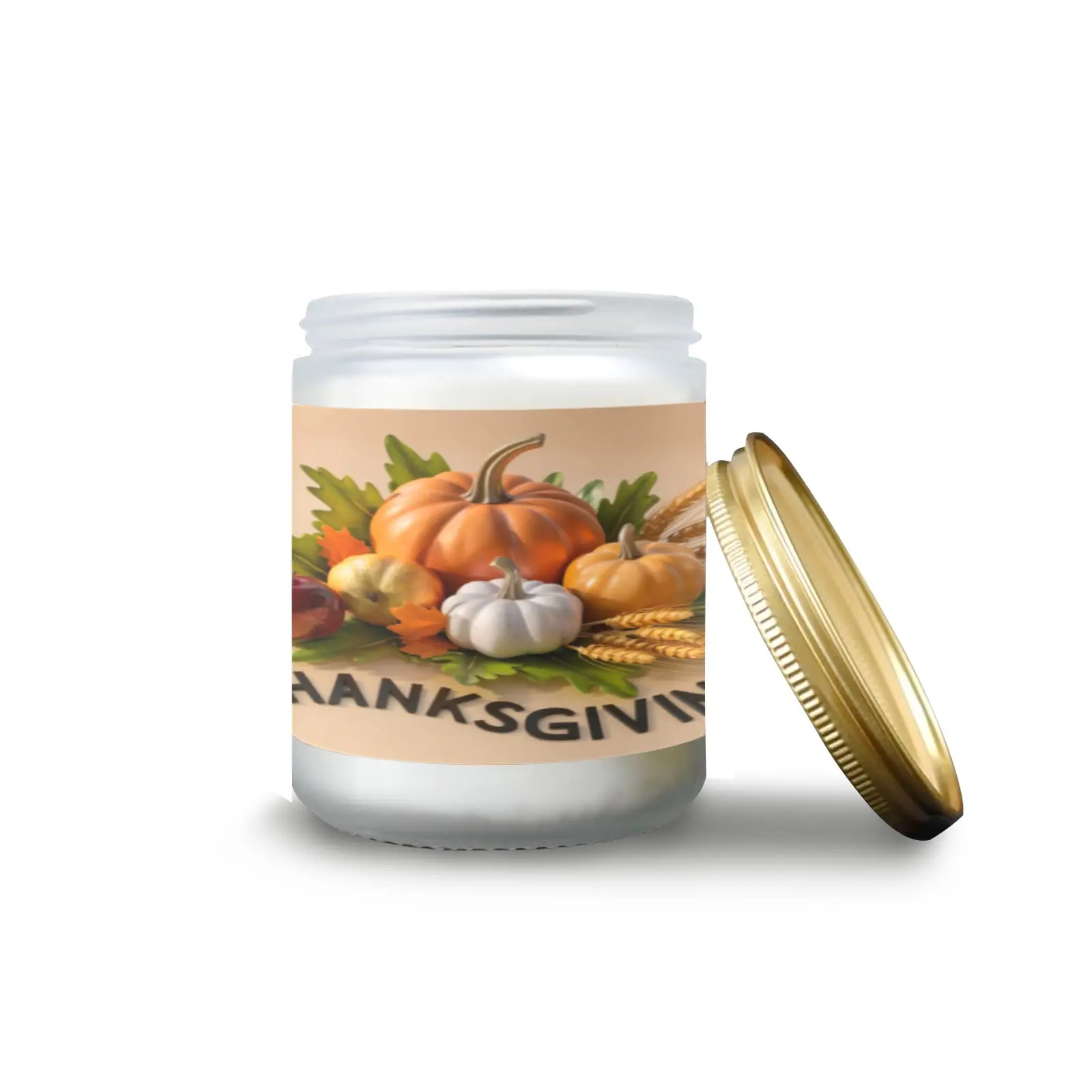 Golden Autumn Splendor Jar Scented Candles for a Thanksgiving Table and Holiday Cosiness