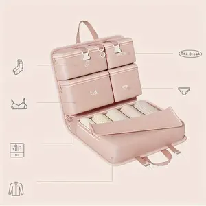 Six-In-One Travel Organizer Set, Luggage Packing Bags, Foldable Nylon Storage Pouches, 6 Zippered Compartments, Durable for Clothes and Bedding