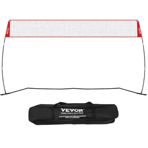 VEVOR Freestanding Volleyball Training Net for Indoor or Outdoor Use, TikTokShopBlackFriday, Adjustable Height Portable Net System with Carrying Bag, Professional Volleyball Practice Trainer for Hitting or Serving Drills