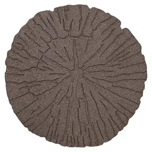 TierraVerde 4 Pack 18x18" Cracked Log Round Decorative Stepping Stones, Brown